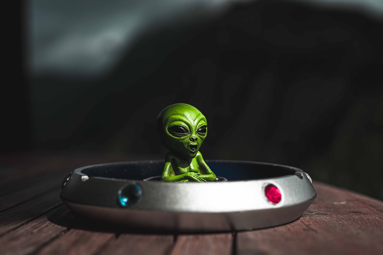 Ashtray with An Alien Toy Inside